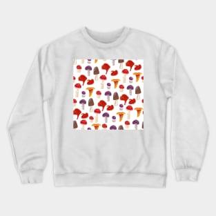 Mushrooms in Gouache Pattern Crewneck Sweatshirt